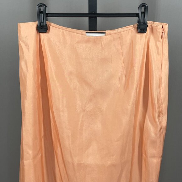 NEW J Crew Collection Skirt Womens 8 orange silk straight midi preppy colorful - Picture 2 of 10